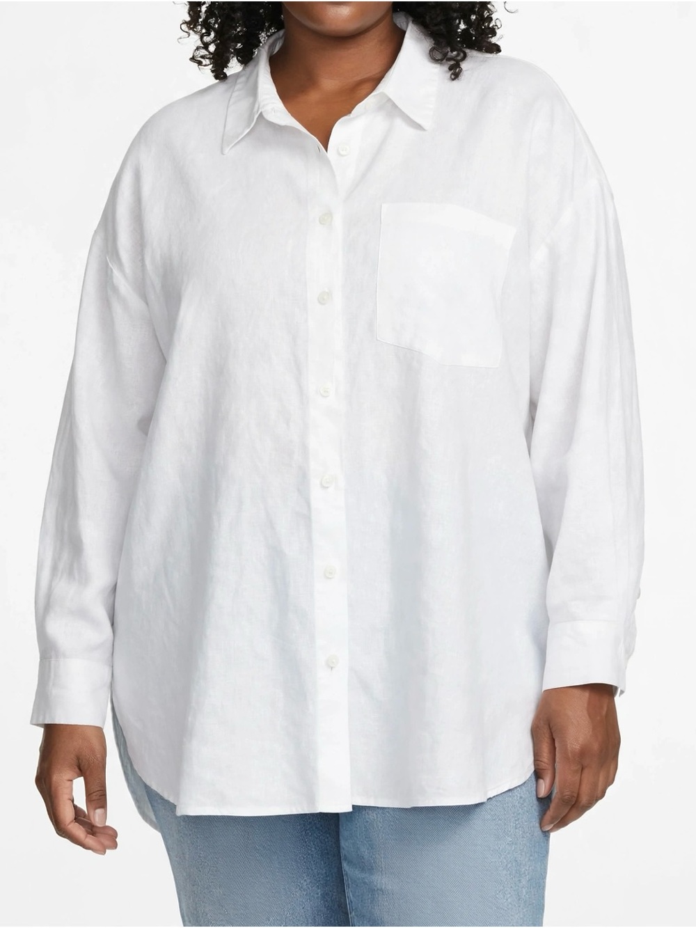 Classic White Button-Up Women's Shirt